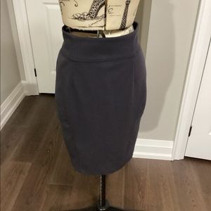 Charcoal Grey Ponte Knit Pencil Skirt